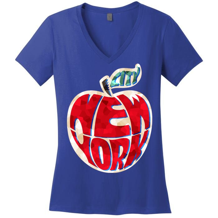 New York City Big Apple Women's V-Neck T-Shirt