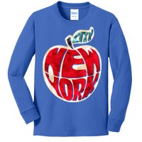 New York City Big Apple Kids Long Sleeve Shirt