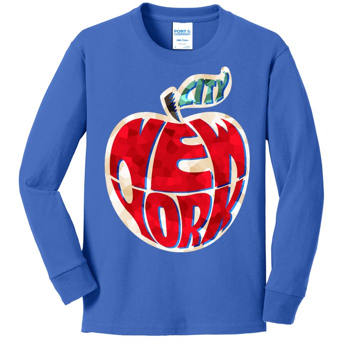 New York City Big Apple Kids Long Sleeve Shirt