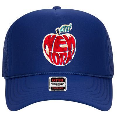 New York City Big Apple High Crown Mesh Back Trucker Hat