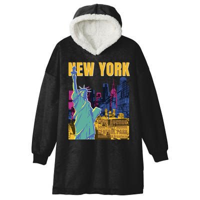 New York City Liberty Statue Hooded Wearable Blanket
