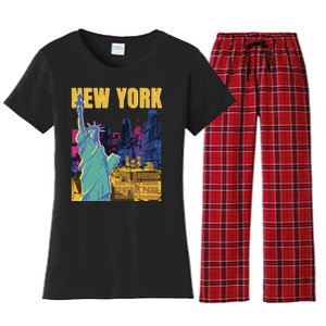 New York City Liberty Statue Women's Flannel Pajama Set