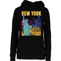 New York City Liberty Statue Womens Funnel Neck Pullover Hood