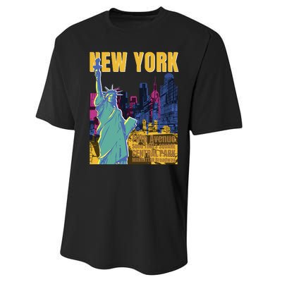 New York City Liberty Statue Performance Sprint T-Shirt