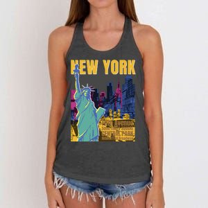 New York City Liberty Statue Women's Knotted Racerback Tank