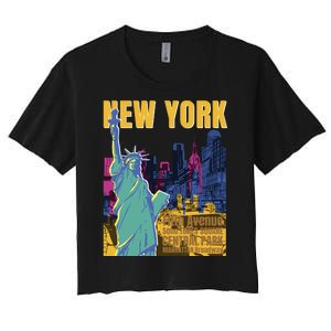 New York City Liberty Statue Women's Crop Top Tee