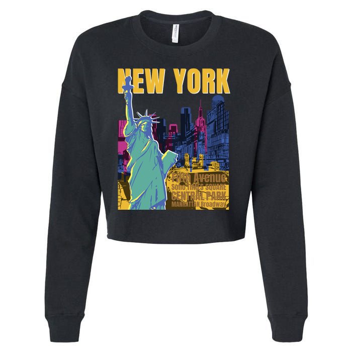 New York City Liberty Statue Cropped Pullover Crew