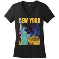 New York City Liberty Statue Women's V-Neck T-Shirt