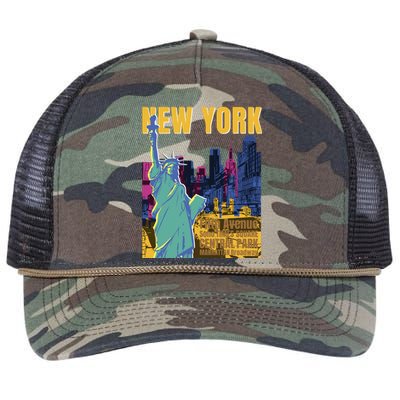 New York City Liberty Statue Retro Rope Trucker Hat Cap