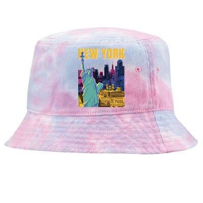 New York City Liberty Statue Tie-Dyed Bucket Hat