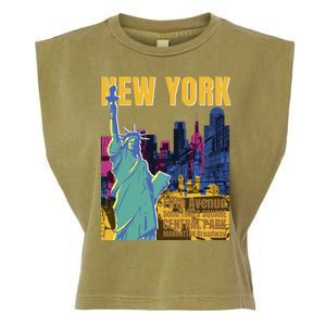 New York City Liberty Statue Garment-Dyed Women's Muscle Tee