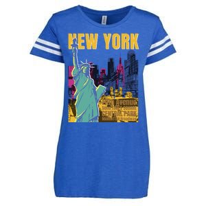 New York City Liberty Statue Enza Ladies Jersey Football T-Shirt