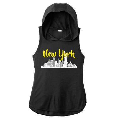 New York City Logo Ladies PosiCharge Tri-Blend Wicking Draft Hoodie Tank