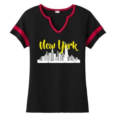 New York City Logo Ladies Halftime Notch Neck Tee