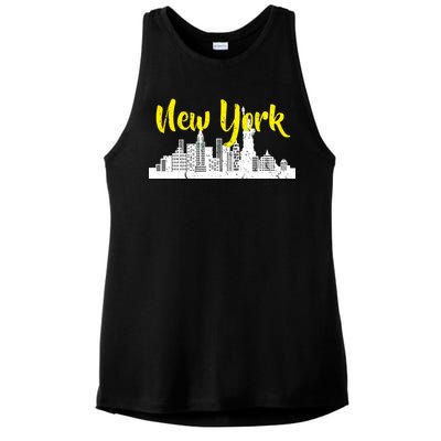 New York City Logo Ladies PosiCharge Tri-Blend Wicking Tank