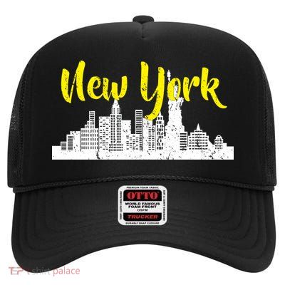 New York City Logo High Crown Mesh Back Trucker Hat