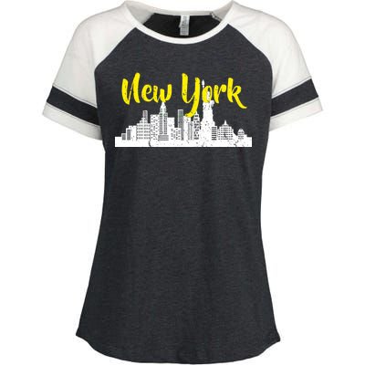 New York City Logo Enza Ladies Jersey Colorblock Tee