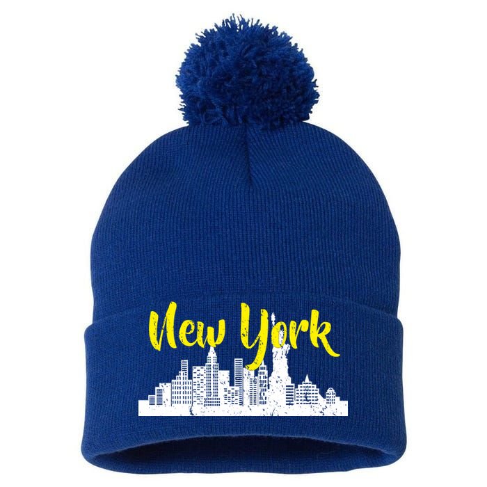 New York City Logo Pom Pom 12in Knit Beanie