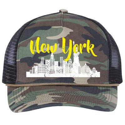 New York City Logo Retro Rope Trucker Hat Cap