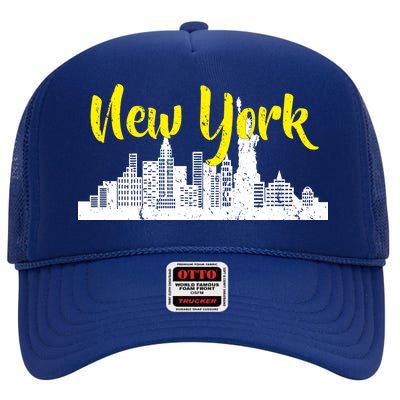 New York City Logo High Crown Mesh Back Trucker Hat