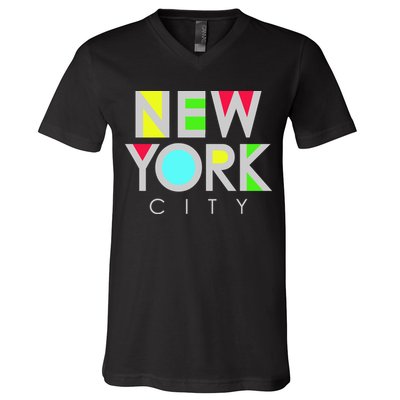 New York City Retro V-Neck T-Shirt