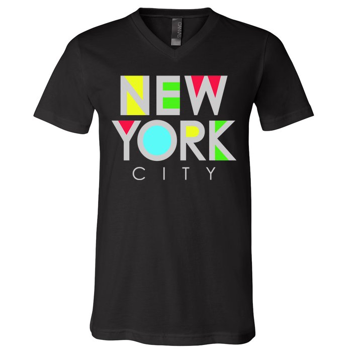 New York City Retro V-Neck T-Shirt