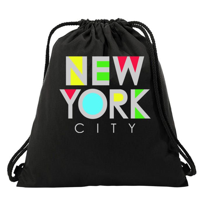 New York City Retro Drawstring Bag