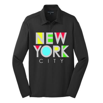 New York City Retro Silk Touch Performance Long Sleeve Polo