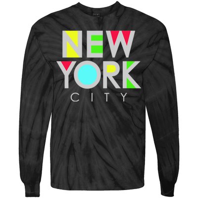 New York City Retro Tie-Dye Long Sleeve Shirt