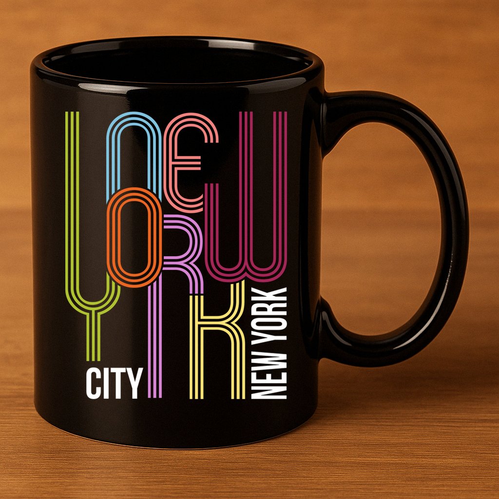 New York City Retro 80s Style 11oz C Handle Ceramic Mug