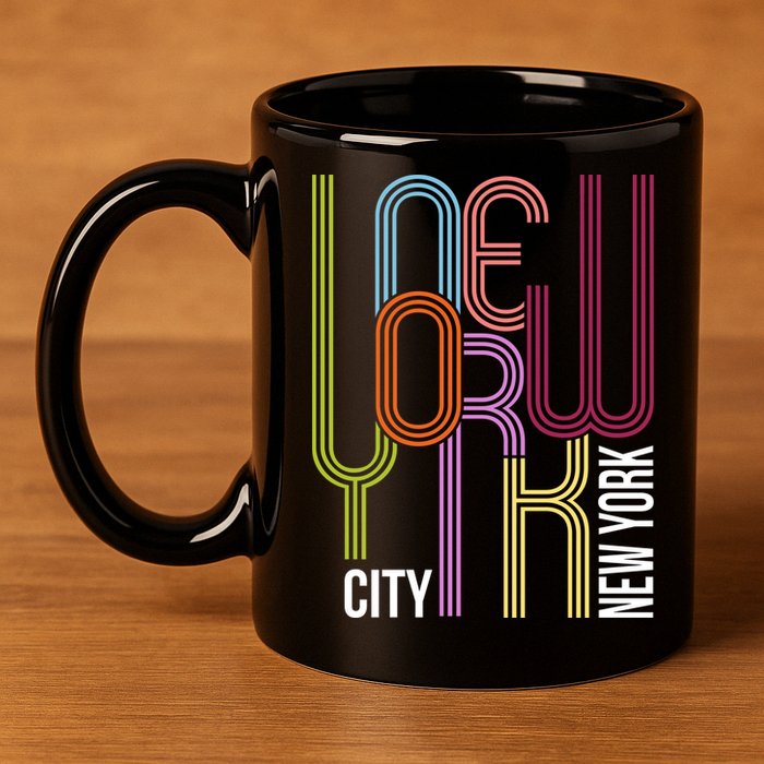 New York City Retro 80s Style 11oz C Handle Ceramic Mug