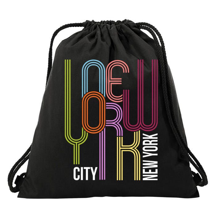 New York City Retro 80s Style Drawstring Bag