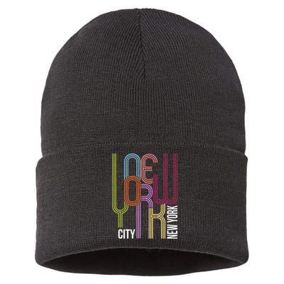 New York City Retro 80s Style Sustainable Knit Beanie