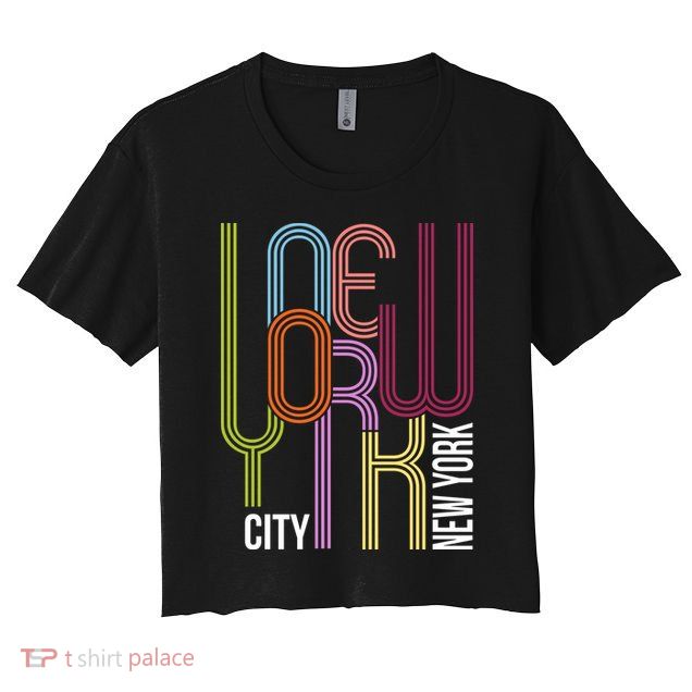 New York City Retro 80s Style Women's Crop Top Tee