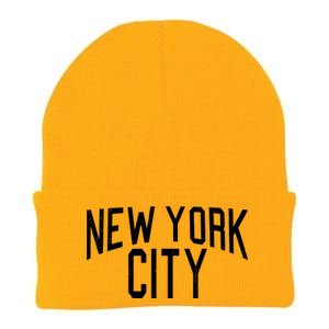 New York City Simple Logo Knit Cap Winter Beanie