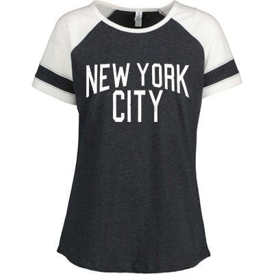 New York City Simple Logo Enza Ladies Jersey Colorblock Tee