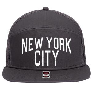 New York City Simple Logo 7 Panel Mesh Trucker Snapback Hat