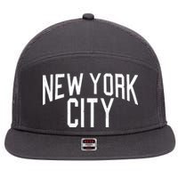 New York City Simple Logo 7 Panel Mesh Trucker Snapback Hat