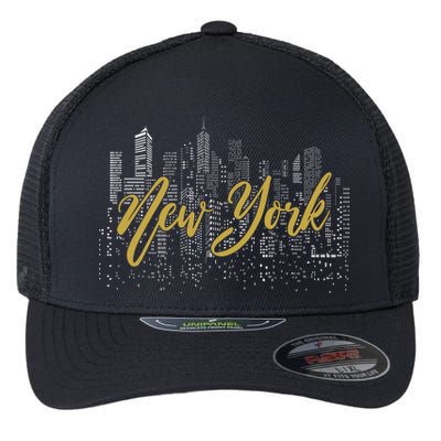 New York City Skyline  Buildings Flexfit Unipanel Trucker Cap