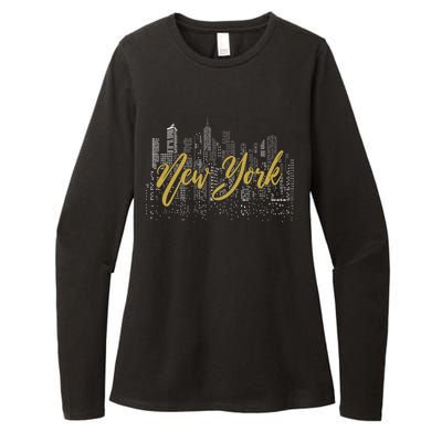 New York City Skyline  Buildings Womens CVC Long Sleeve Shirt