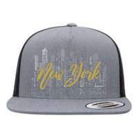 New York City Skyline  Buildings Flat Bill Trucker Hat