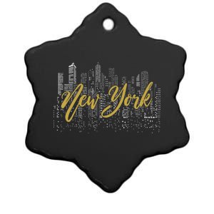 New York City Skyline  Buildings Ceramic Star Ornament