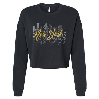 New York City Skyline  Buildings Cropped Pullover Crew