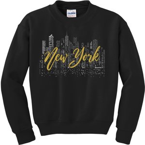 New York City Skyline  Buildings Kids Sweatshirt