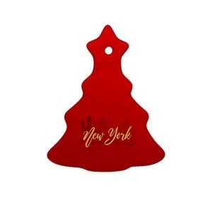 New York City Skyline  Buildings Ceramic Tree Ornament