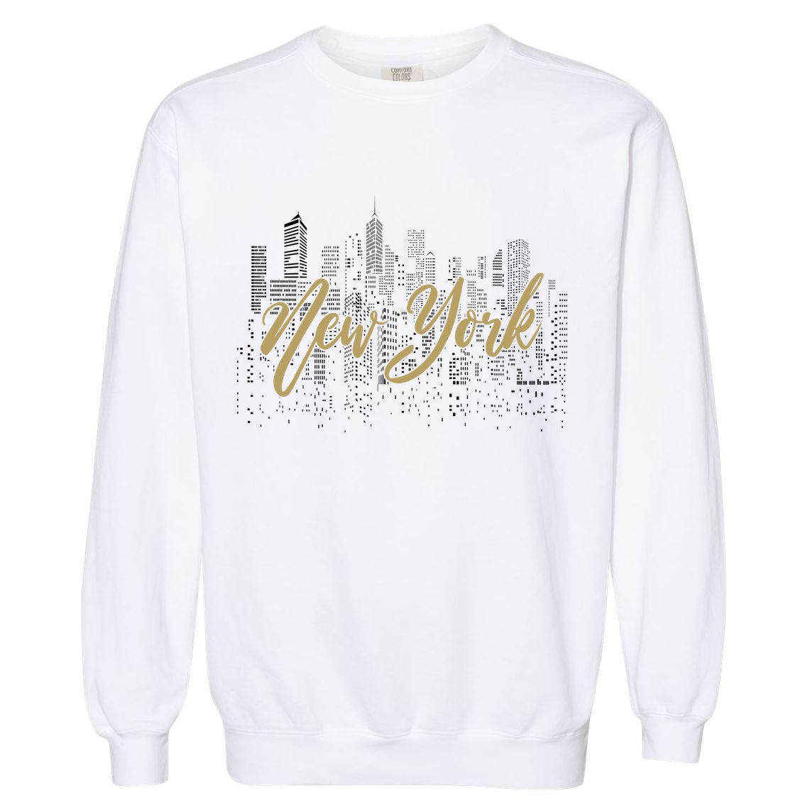 New York City Skyline  Buildings Garment-Dyed Sweatshirt