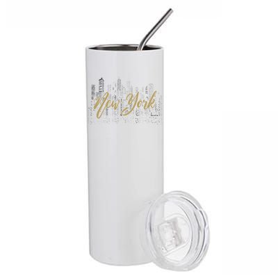 New York City Skyline  Buildings Stainless Steel Tumbler