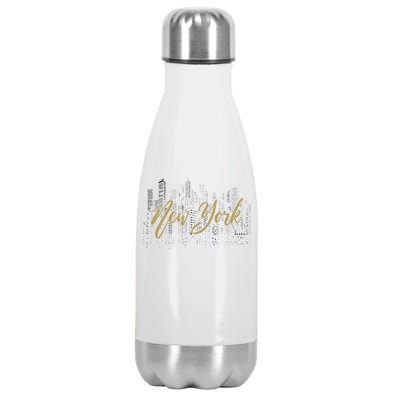 New York City Skyline  Buildings Stainless Steel Insulated Water Bottle