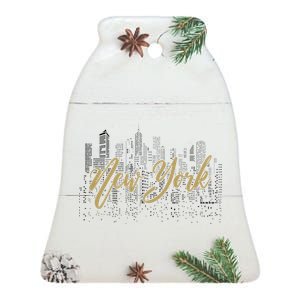 New York City Skyline  Buildings Ceramic Bell Ornament