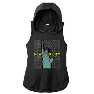 New York City Statue of Liberty Ladies PosiCharge Tri-Blend Wicking Draft Hoodie Tank